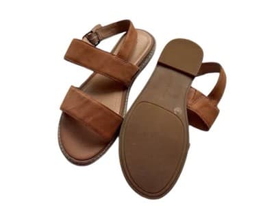 Women’s 7.5 Lucky Brand Camel Brown Genuine Leather Shoes Slides - Thumbnail 6