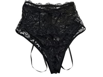Vintage Panty Underwear French Cut Thigh Lace Ribbon Closure High Waist Y2K - Thumbnail 4