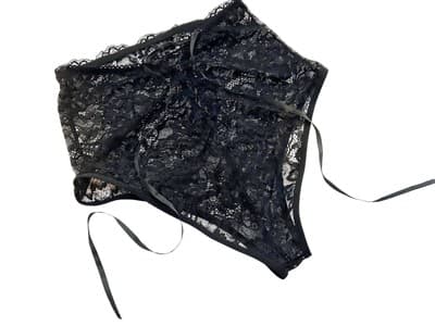 Vintage Panty Underwear French Cut Thigh Lace Ribbon Closure High Waist Y2K - Thumbnail 7