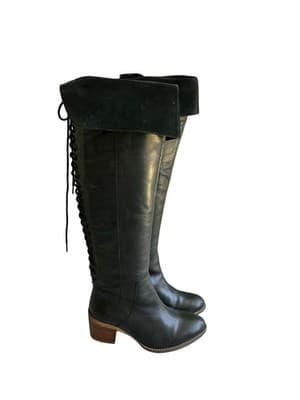 8 Vintage Y2K Lace Up Corset Boots Over The Knee Fairycore Renaissance Festival - Thumbnail 3