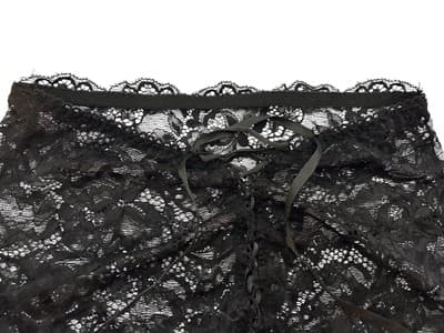 Vintage Panty Underwear French Cut Thigh Lace Ribbon Closure High Waist Y2K - Thumbnail 2