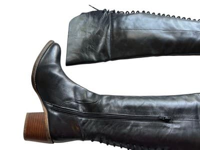 8 Vintage Y2K Lace Up Corset Boots Over The Knee Fairycore Renaissance Festival - Thumbnail 13