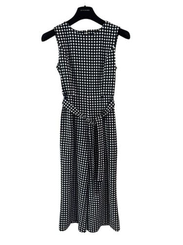 4 Tommy Hilfiger Jumpsuit Navy Blue White Gingham Check Pants Romper One Piece - Thumbnail 7