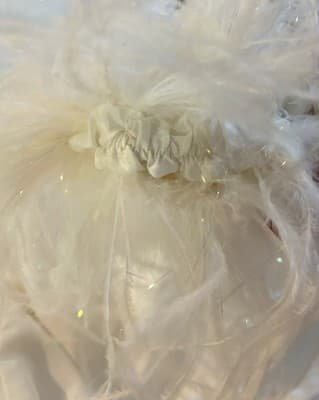 Vintage 1980’s White Sequin FEATHER Sparkle Dress Prom Formal Party Union Label - Thumbnail 8