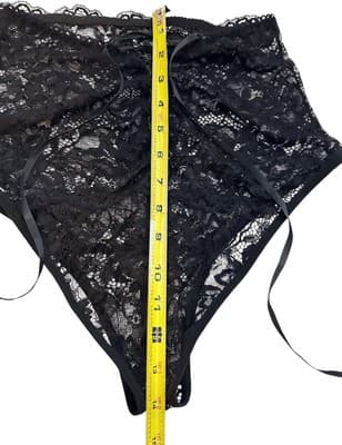 Vintage Panty Underwear French Cut Thigh Lace Ribbon Closure High Waist Y2K - Thumbnail 3