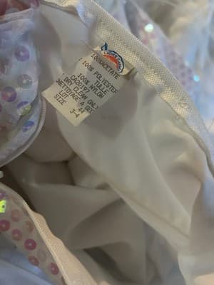 Vintage 1980’s White Sequin FEATHER Sparkle Dress Prom Formal Party Union Label - Thumbnail 9