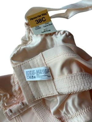 38C Vintage Pastel Peach Bra Hanes Her Way NWT NOS Pinup Lingerie - Thumbnail 7