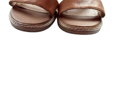 Women’s 7.5 Lucky Brand Camel Brown Genuine Leather Shoes Slides - Thumbnail 3