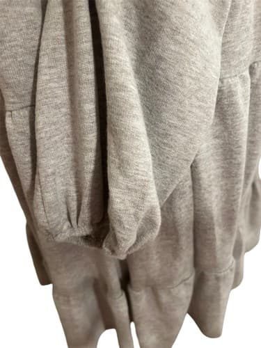 Peach Love Tiered Gray Flowy Dress Soft NWT $44 Fall Winter Fashion - Thumbnail 5