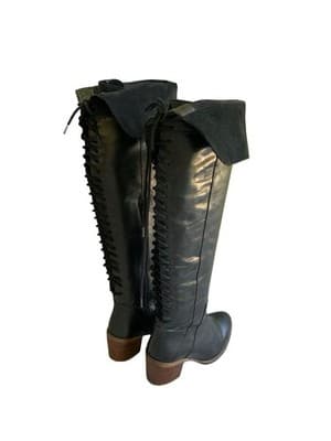 8 Vintage Y2K Lace Up Corset Boots Over The Knee Fairycore Renaissance Festival - Thumbnail 2