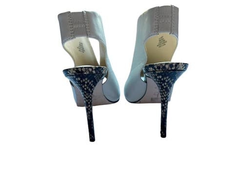 Jessica Simpson Javrey Off White Leather Snakeskin Heel Peep-Toe Shootie Modern - Thumbnail 5
