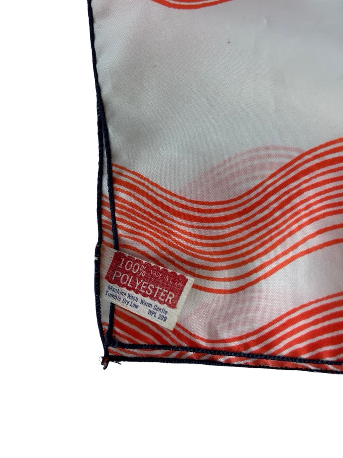 SET/LOT Of 2 Vintage 1960’s Mod Orange Scarves Retro Groovy White Dayglo - Thumbnail 3
