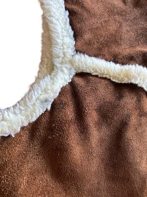 Vtg Suede Leather Faux Sheepskin Unisex Renaissance Vest Coat Men Women Festival - Thumbnail 8