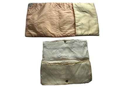 Vintage Lingerie Bag Hosiery Set Pearls Pastel Peach Satin 1940’s 1950’s Travel - Thumbnail 5