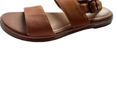 Women’s 7.5 Lucky Brand Camel Brown Genuine Leather Shoes Slides - Thumbnail 5