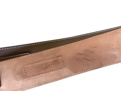 Gorgeous Dark Brown Silver Leather Belt Old Money Y2K Modern Boho Chain Circle S - Thumbnail 12