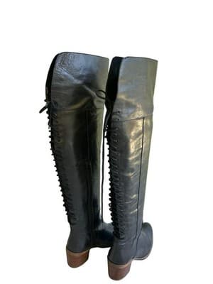 8 Vintage Y2K Lace Up Corset Boots Over The Knee Fairycore Renaissance Festival - Thumbnail 16
