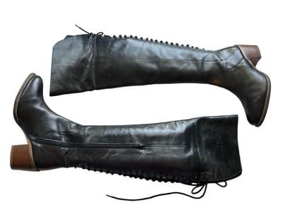 8 Vintage Y2K Lace Up Corset Boots Over The Knee Fairycore Renaissance Festival - Thumbnail 15