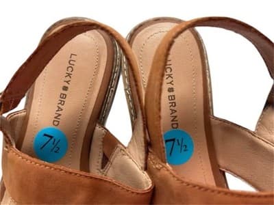 Women’s 7.5 Lucky Brand Camel Brown Genuine Leather Shoes Slides - Thumbnail 9