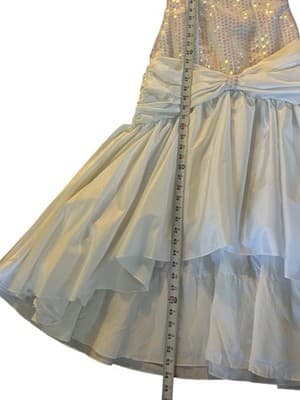 Vintage 1980’s White Sequin FEATHER Sparkle Dress Prom Formal Party Union Label - Thumbnail 16