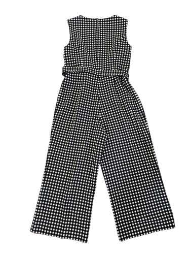 4 Tommy Hilfiger Jumpsuit Navy Blue White Gingham Check Pants Romper One Piece - Thumbnail 6