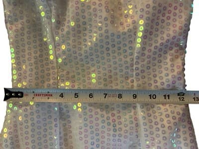 Vintage 1980’s White Sequin FEATHER Sparkle Dress Prom Formal Party Union Label - Thumbnail 17