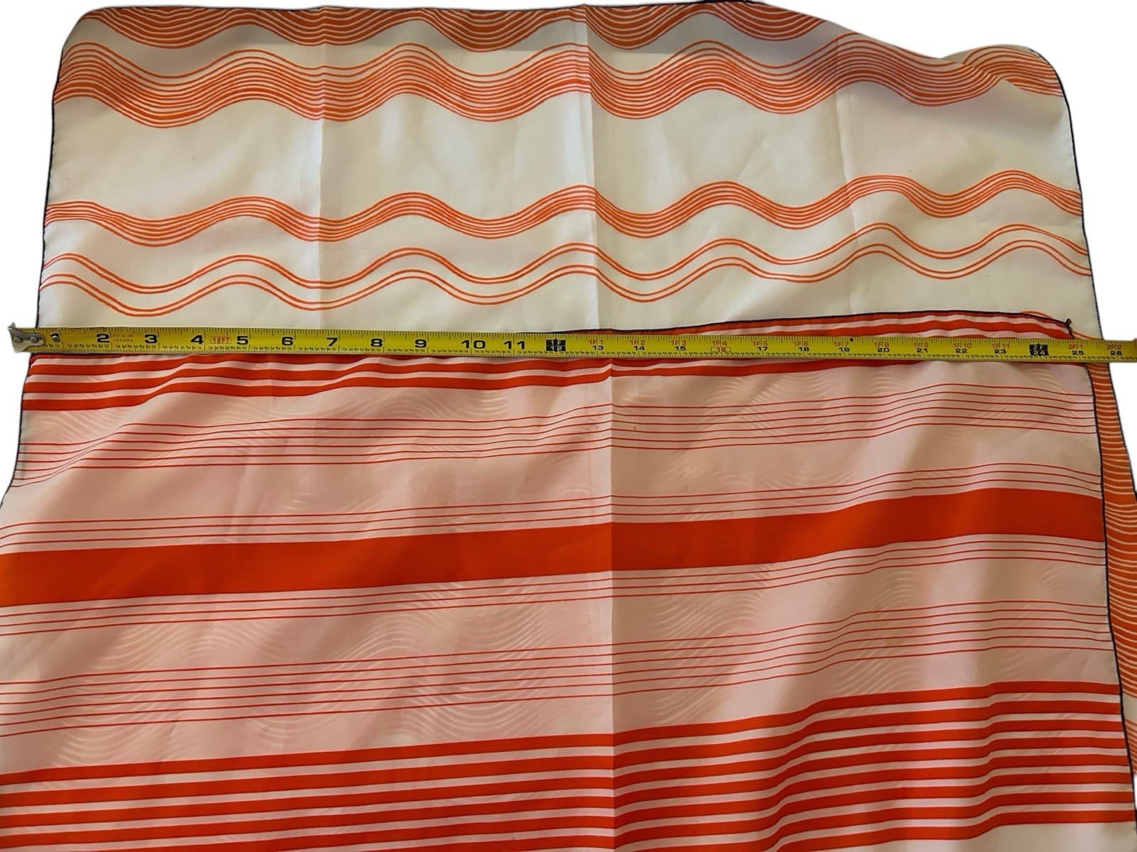 SET/LOT Of 2 Vintage 1960’s Mod Orange Scarves Retro Groovy White Dayglo - Thumbnail 7