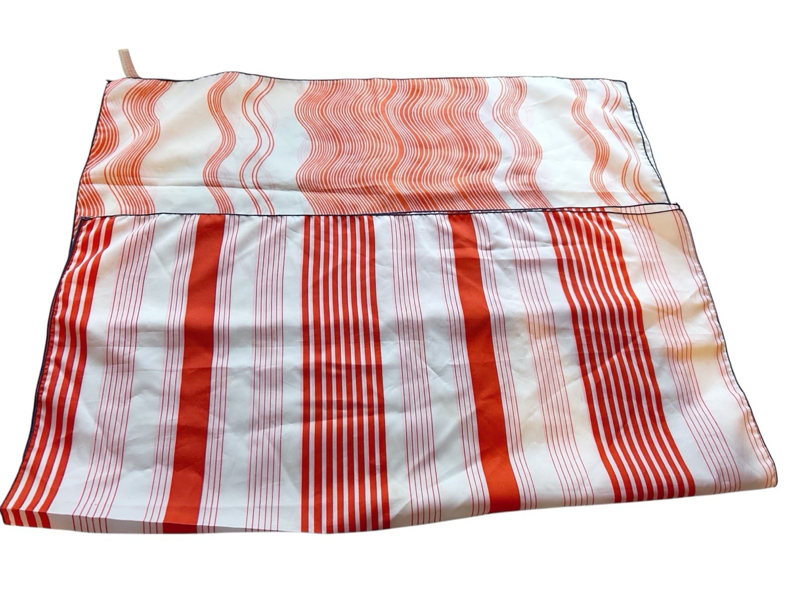 SET/LOT Of 2 Vintage 1960’s Mod Orange Scarves Retro Groovy White Dayglo - Thumbnail 4