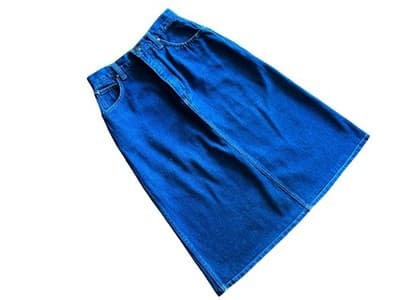 Vintage JG Hook Blue Jean Denim Skirt 1980’s Boho Collegiate Schoolgirl Preppy - Thumbnail 10