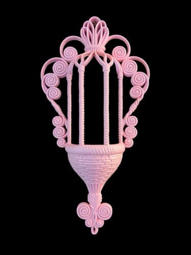 Vintage Pink Wall Hanging Home Decor Decorative Holder Cottage Core Romantic - Thumbnail 5