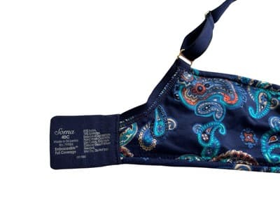 40C Bra Soma Floral Blue Lingerie Floral Paisley Print Embraceable Full Coverage - Thumbnail 4