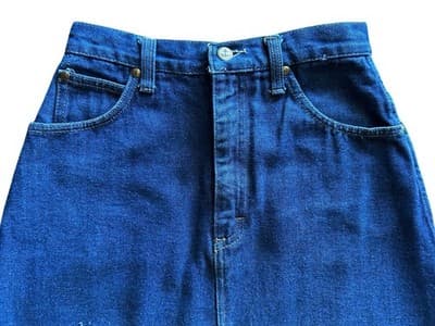 Vintage JG Hook Blue Jean Denim Skirt 1980’s Boho Collegiate Schoolgirl Preppy - Thumbnail 6