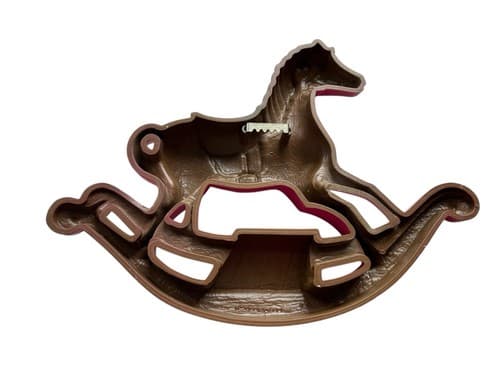 Vintage Pink Rocking Horse Wall Hanging Kitsch Novelty Home Decor Kawaii Picture - Thumbnail 4