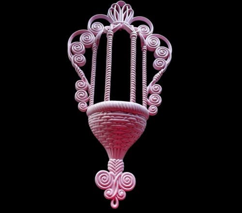 Vintage Pink Wall Hanging Home Decor Decorative Holder Cottage Core Romantic - Thumbnail 3
