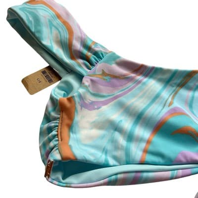 Victorias Secret NWT Bikini Top Bralette Aqua Coral Bow Tie Knot Back Lavender - Thumbnail 6