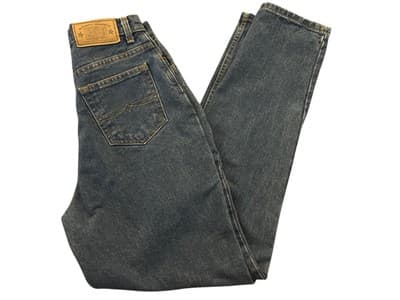 Vintage 1990’s Faded Glory Blue Jeans High Waist Denim 8 Long Baggy Grunge - Thumbnail 3