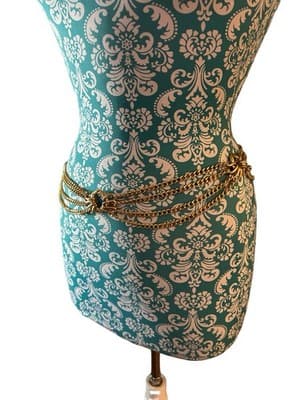 Vintage Draped Gold Gypsy Chain Link Belt Baroque Glam - Thumbnail 3