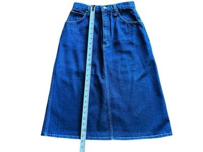 Vintage JG Hook Blue Jean Denim Skirt 1980’s Boho Collegiate Schoolgirl Preppy - Thumbnail 9