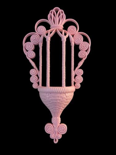 Vintage Pink Wall Hanging Home Decor Decorative Holder Cottage Core Romantic - Thumbnail 6