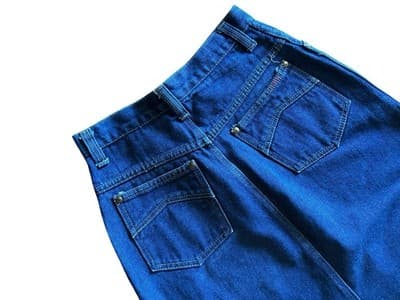 Vintage JG Hook Blue Jean Denim Skirt 1980’s Boho Collegiate Schoolgirl Preppy - Thumbnail 4