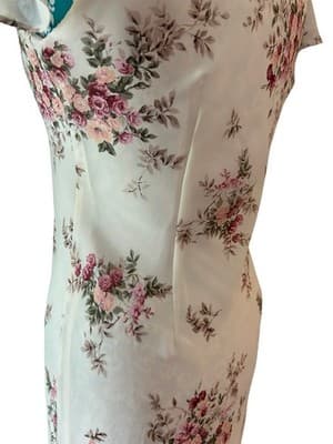 Vtg Y2K Asymmetrical Floral Fairycore Pastel Pink Roses Flutter Sleeve Dress - Thumbnail 4