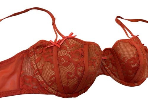 Adore Me Rust 34C Bra Bow Accents Push Up Bralette Lingerie Floral Lace - Thumbnail 5