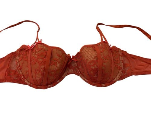 Adore Me Rust 34C Bra Bow Accents Push Up Bralette Lingerie Floral Lace - Thumbnail 6