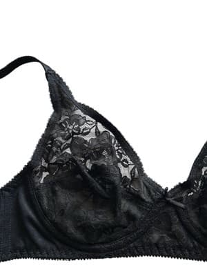 Vintage Adonna JCPenney 34B Sheer Black Illusion Lace Bra Lingerie Underwire - Thumbnail 3