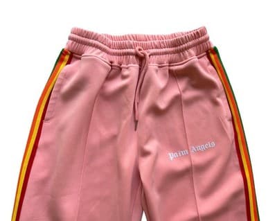 Palm Angels Tracksuit Bottoms Pants M Peach Joggers Ankle Zip Authentic Rainbow - Thumbnail 5