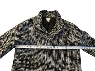 J. Crew City Coat Tweed Zip Front Stand Up Collar Black Womens 8 Old Money Luxe - Thumbnail 5