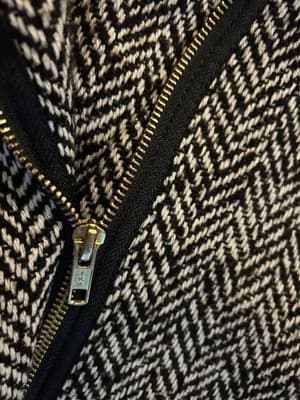 J. Crew City Coat Tweed Zip Front Stand Up Collar Black Womens 8 Old Money Luxe - Thumbnail 11