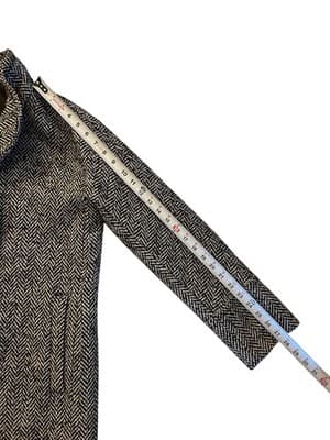 J. Crew City Coat Tweed Zip Front Stand Up Collar Black Womens 8 Old Money Luxe - Thumbnail 6