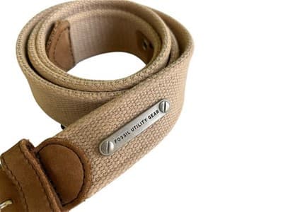 Fossil Utility Gear Belt Leather Trim Tan Cloth Casual Men's 36 Spring Summer - Thumbnail 2