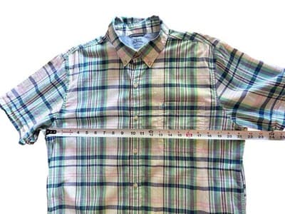 Men’s Izod Sz L Coastal Beach Saltwater Classics Plaid Cotton Short Sleeve Shirt - Thumbnail 8